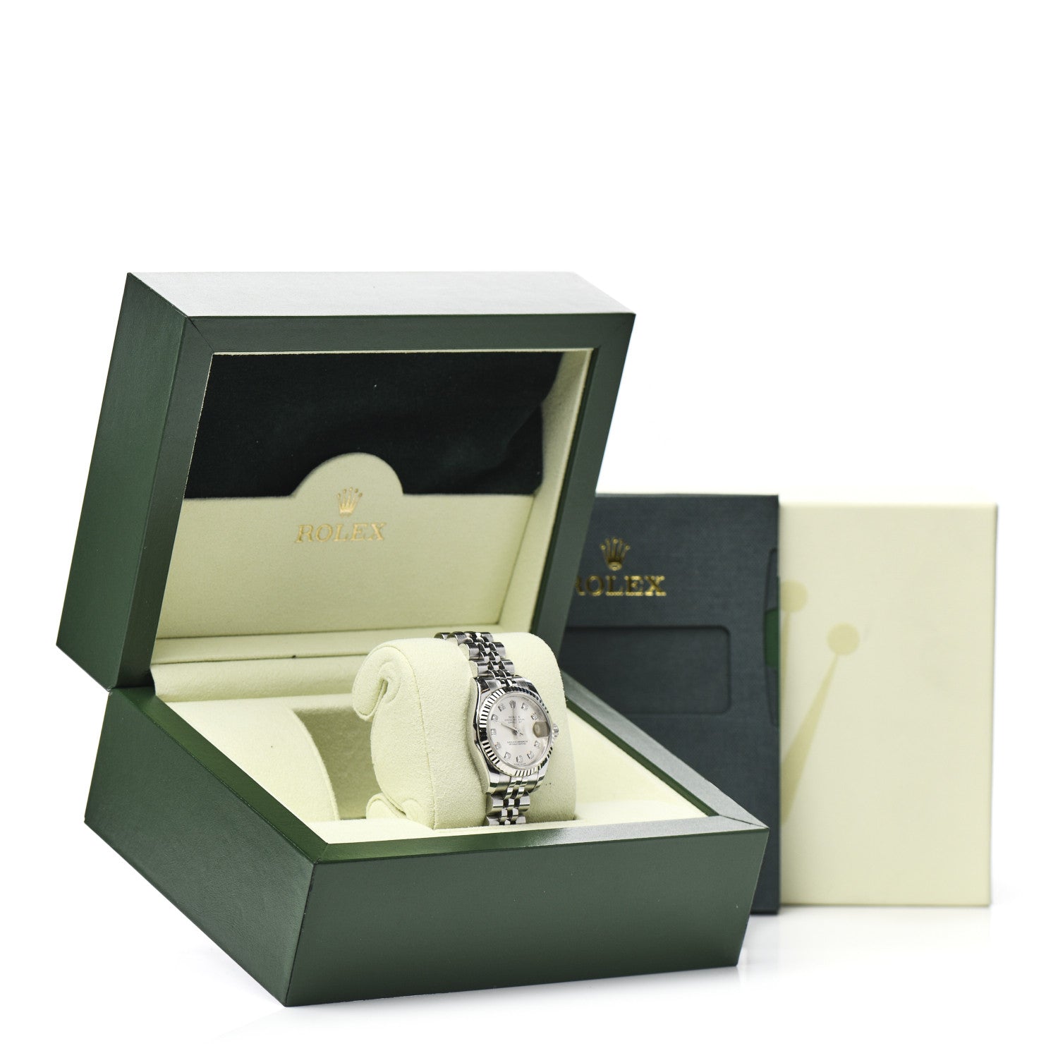 Rolex Stainless Steel 18K White Gold Diamond 26mm Oyster Perpetual Datejust Watch Silver 179174 5 of 5