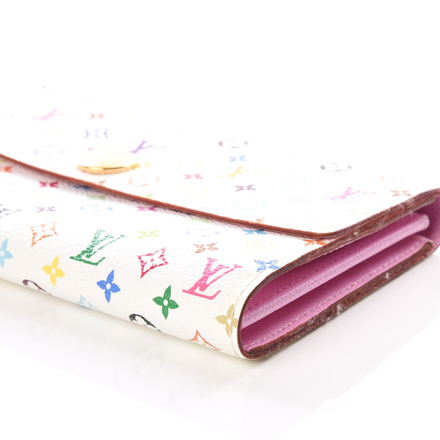 Louis Vuitton Monogram Multicolor Sarah Wallet White Litchi 6 of 9