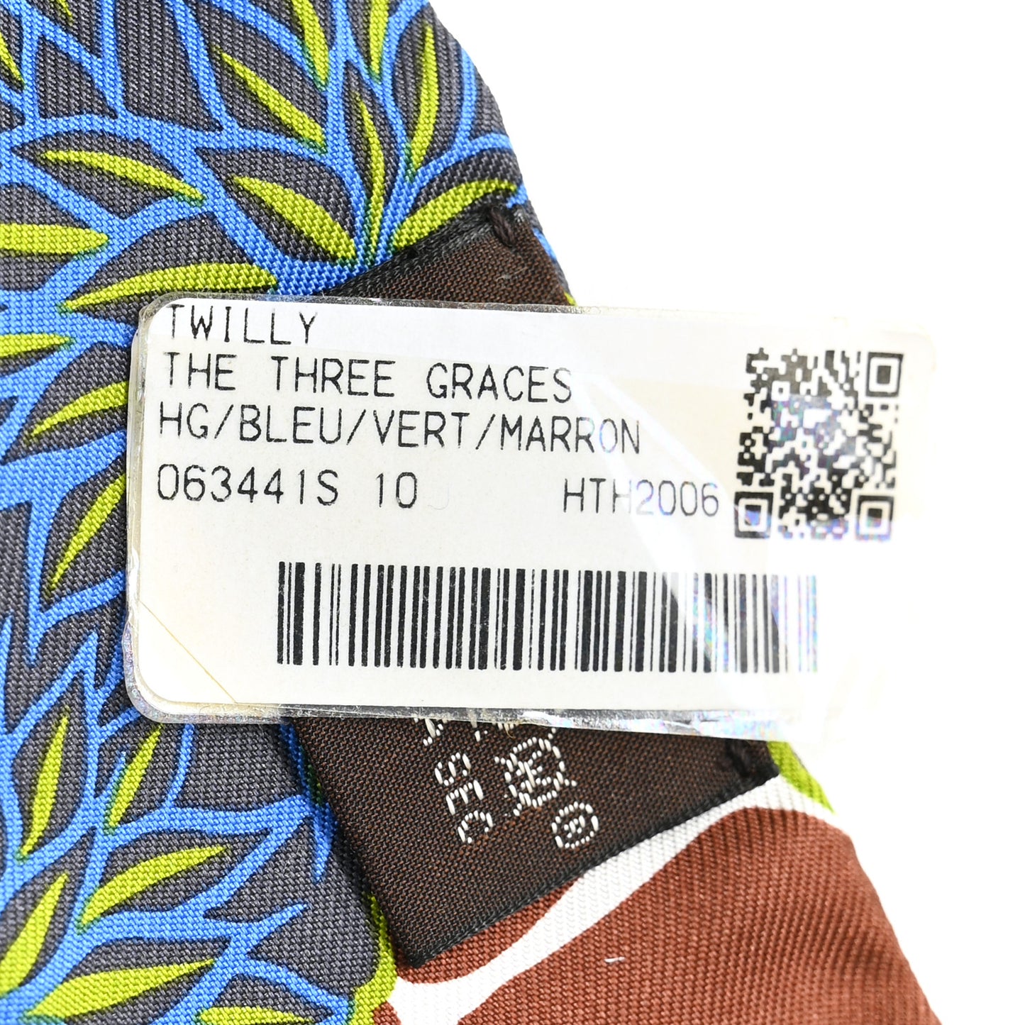 Silk The Three Graces Twilly Bleu Vert Marron