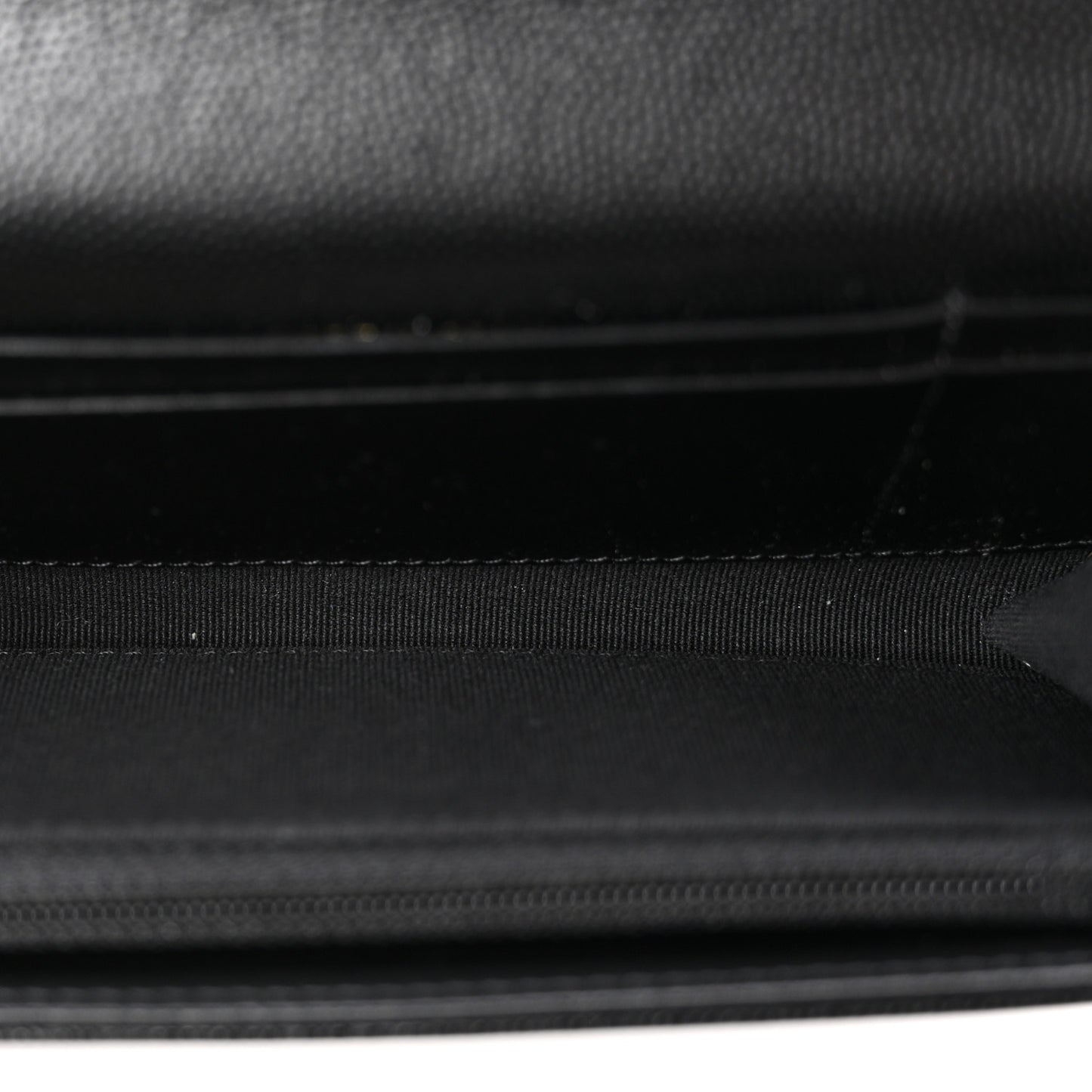 Caviar Quilted Crystal CC Large Gusset Flap Wallet Black