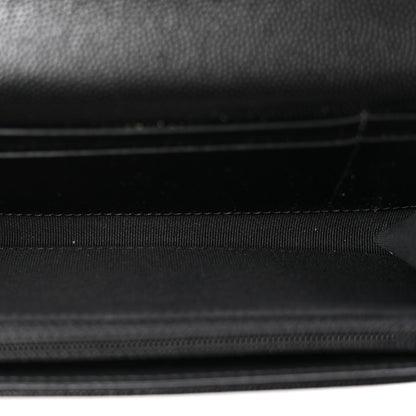 Chanel Caviar Quilted Crystal CC Large Gusset Flap Wallet Black 5 of 9