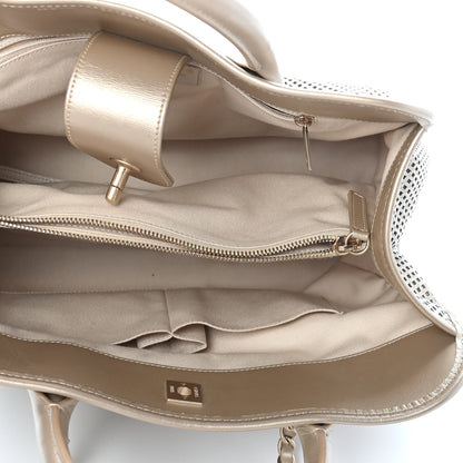 Chanel Metallic Calfskin Perforated Up In The Air Tote Gold 4 of 12
