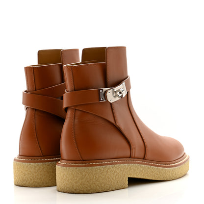 Hermes Heritage Calfskin History Ankle Boots 35.5 Naturel 4 of 11