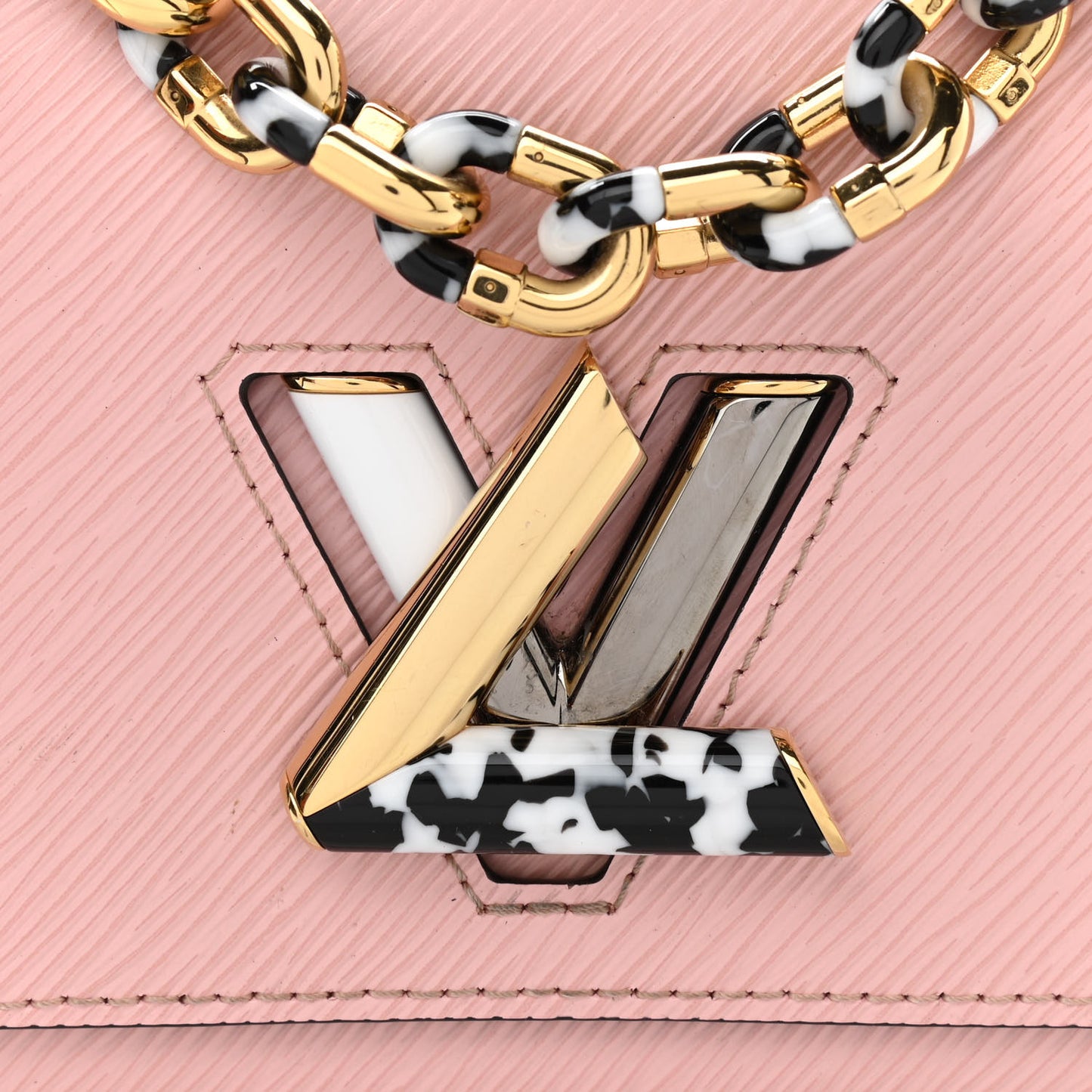 Epi Stones Twist Shoulder Bag PM Rose Ballerine