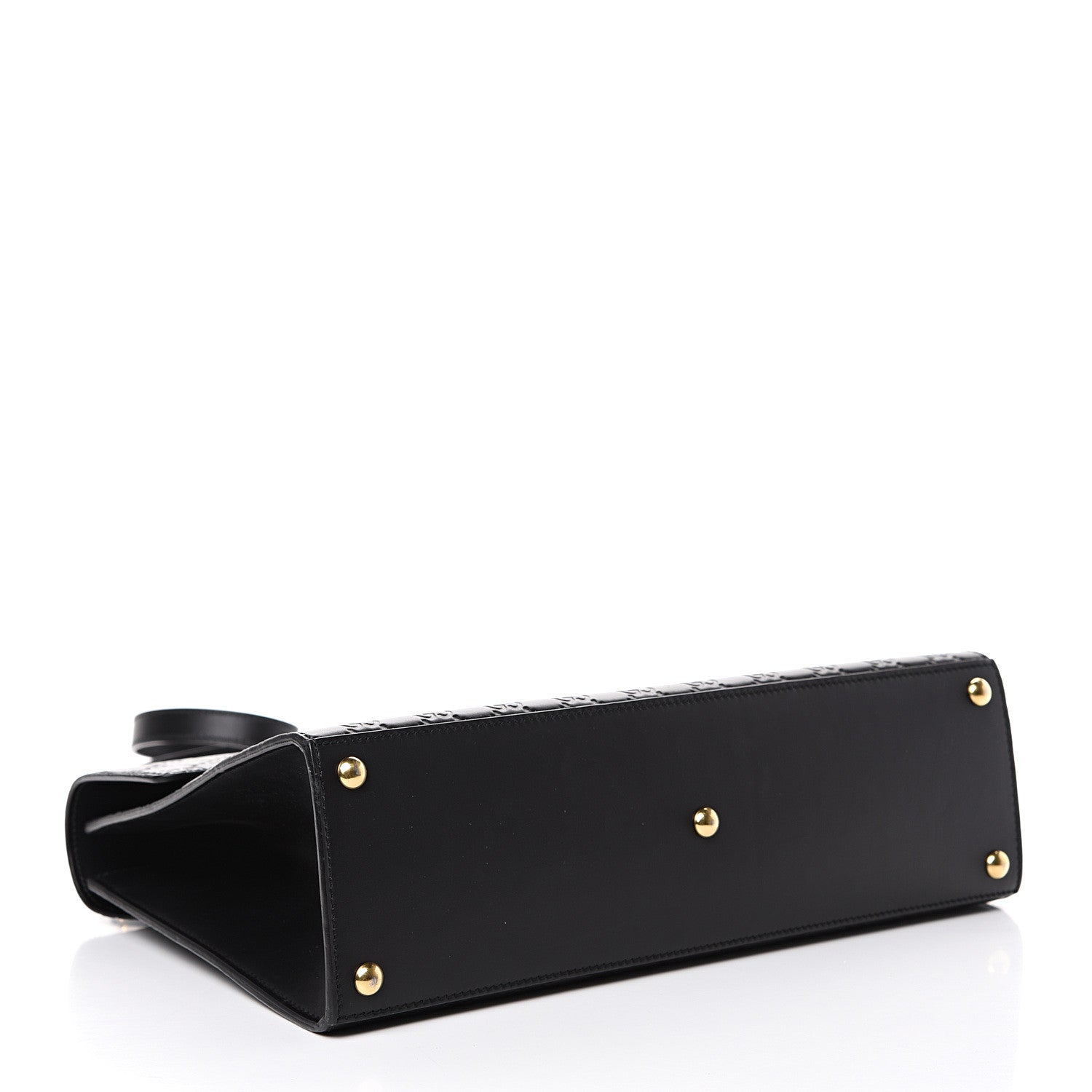 Gucci Guccissima Signature Medium Padlock Top Handle Bag Black 3 of 10
