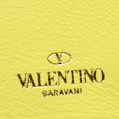 Valentino Garavani Nappa Canvas Camouflage Rockstud Continental Wallet Yellow 7 of 14