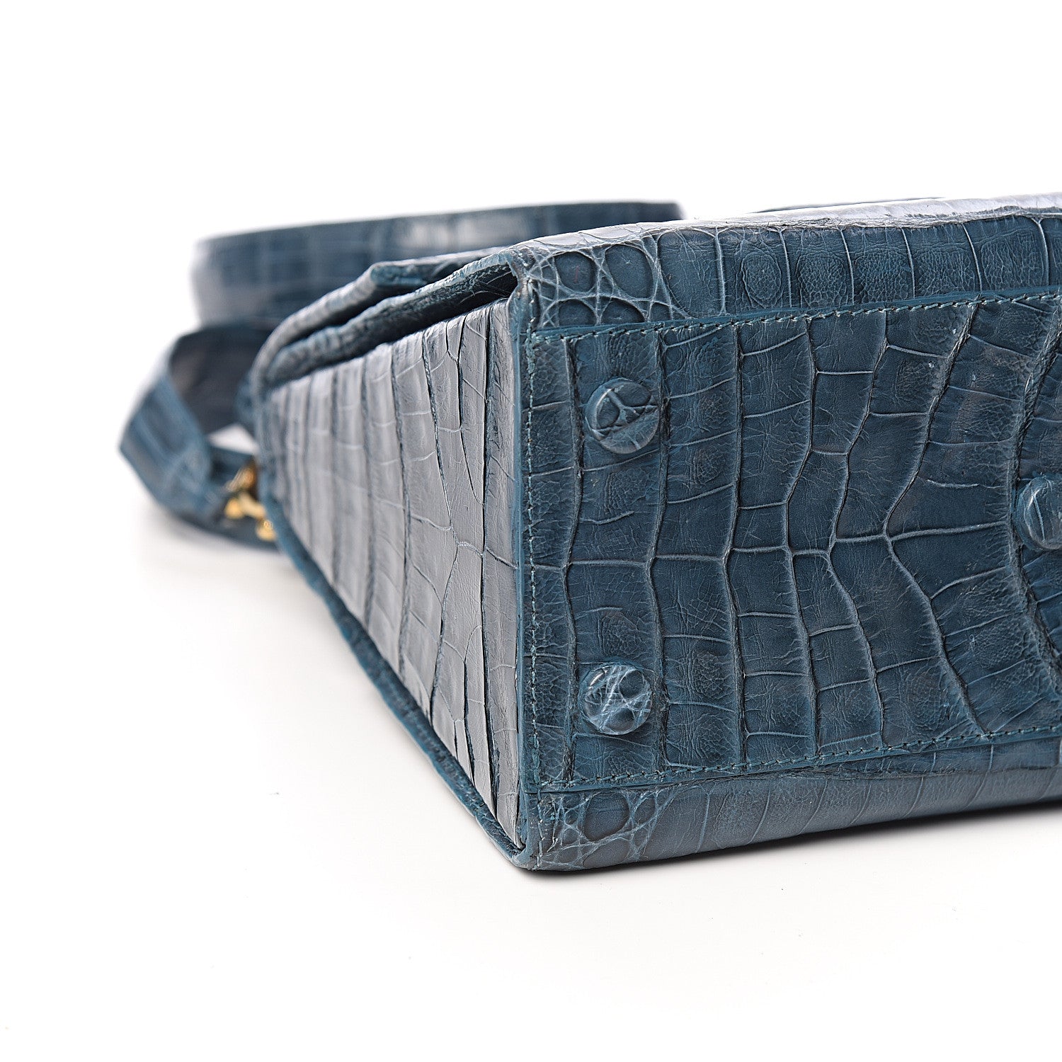 Nancy Gonzalez Crocodile Top Handle Shoulder Bag Blue 7 of 9