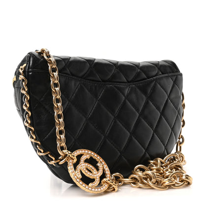 Chanel Lambskin Pearl Quilted CC Belt Bag Black 3 of 10