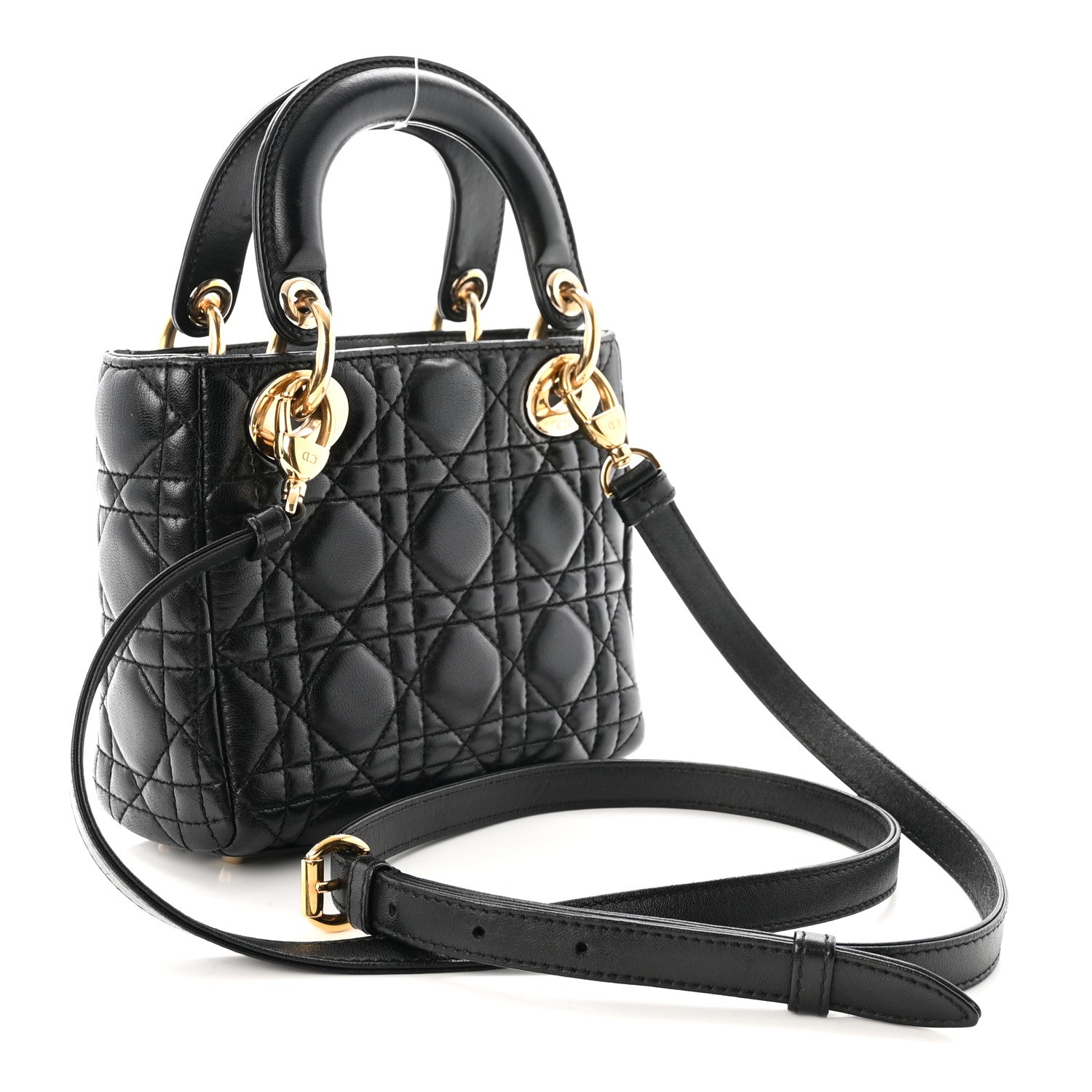 Christian Dior Lambskin Cannage Mini Lady Dior Black 3 of 10
