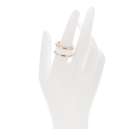 Bulgari 18K Rose Gold White Ceramic B.Zero1 Four-Band Ring 57 8 2 of 6