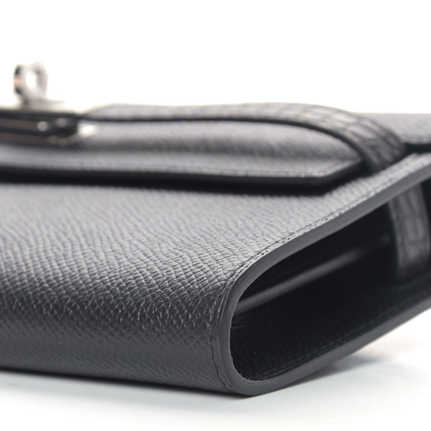 Epsom Matte Alligator Touch Kelly Wallet To Go Black