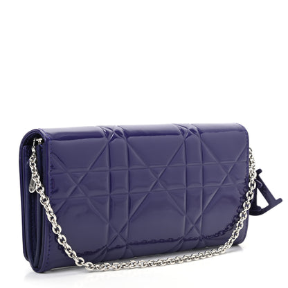 Christian Dior Patent Cannage Rendez-vous Chain Wallet Violet 3 of 7