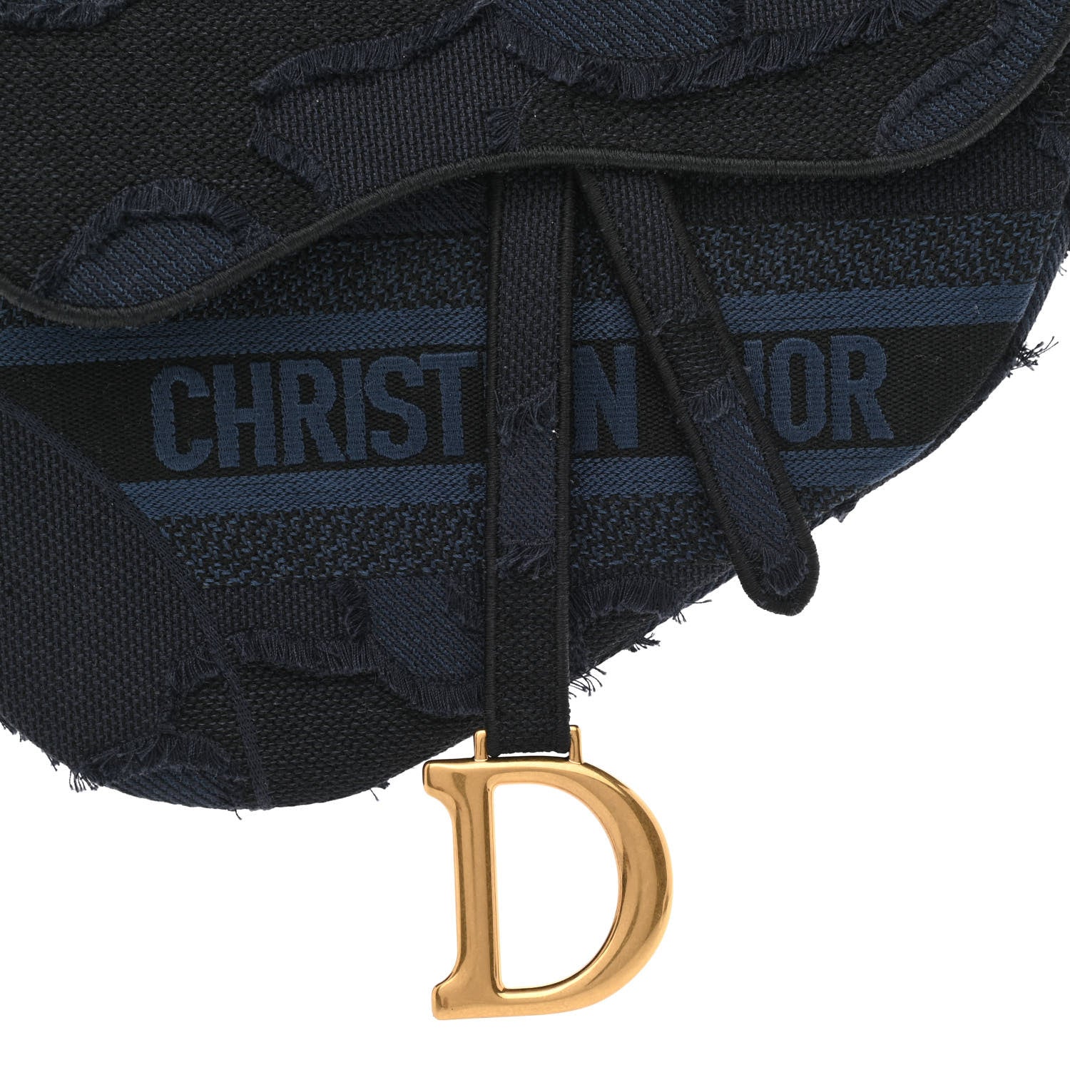 Christian Dior Canvas Embroidered Camouflage Saddle Bag Blue 8 of 11