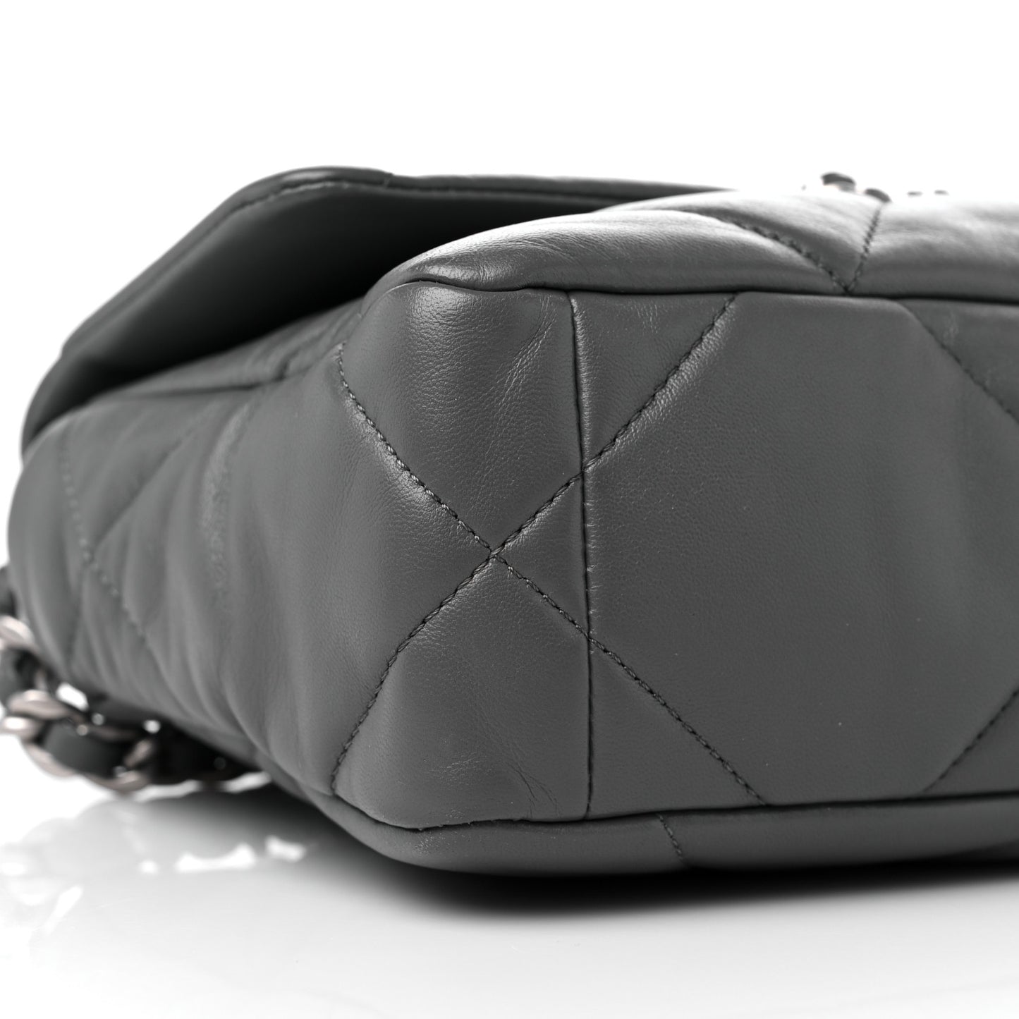 Lambskin Quilted Medium Chanel 19 Flap Dark Grey