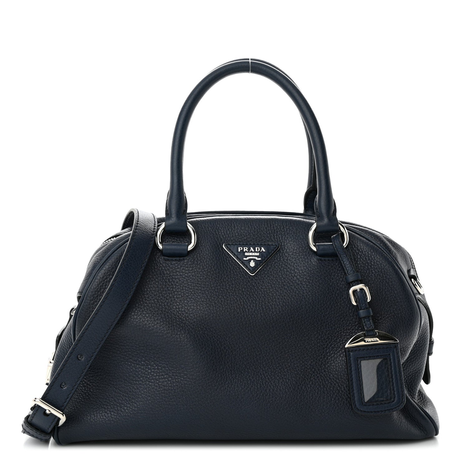 Prada Vitello Daino Bowling Bag Baltico 1 of 9