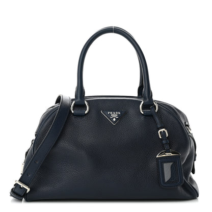 Prada Vitello Daino Bowling Bag Baltico 1 of 9