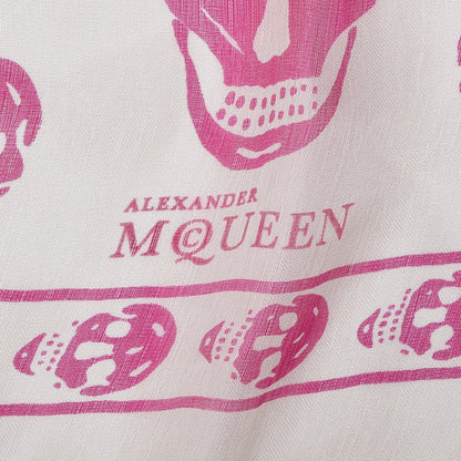 Alexander McQueen Silk Chiffon Skull Scarf Sun Pink 4 of 4