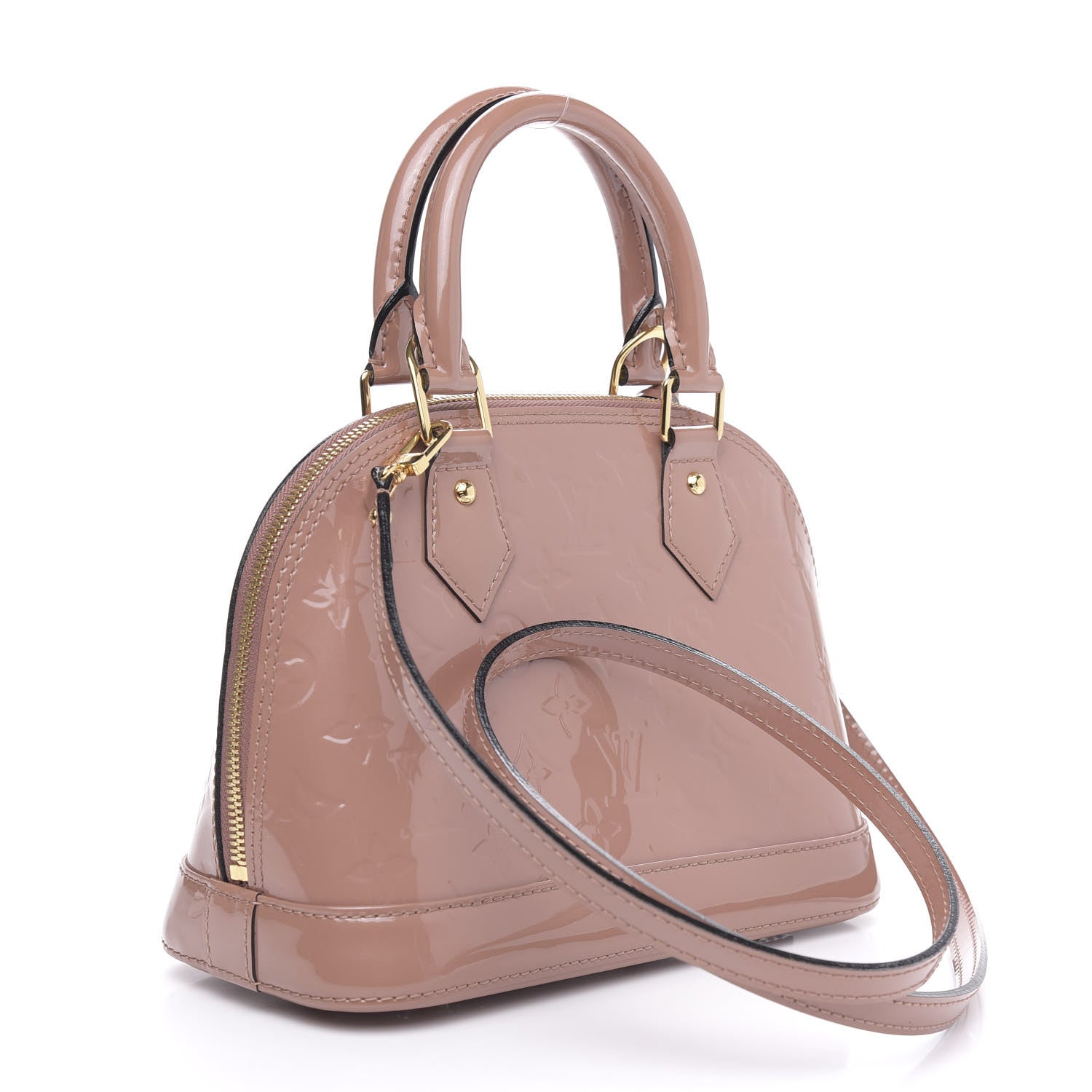 Louis Vuitton Vernis Alma BB Rose Velours 3 of 9