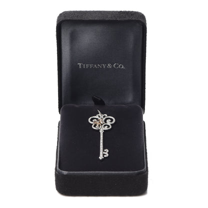 Tiffany Platinum 18K Rose Gold Diamond Enchant Butterfly Key Pendant 4 of 4