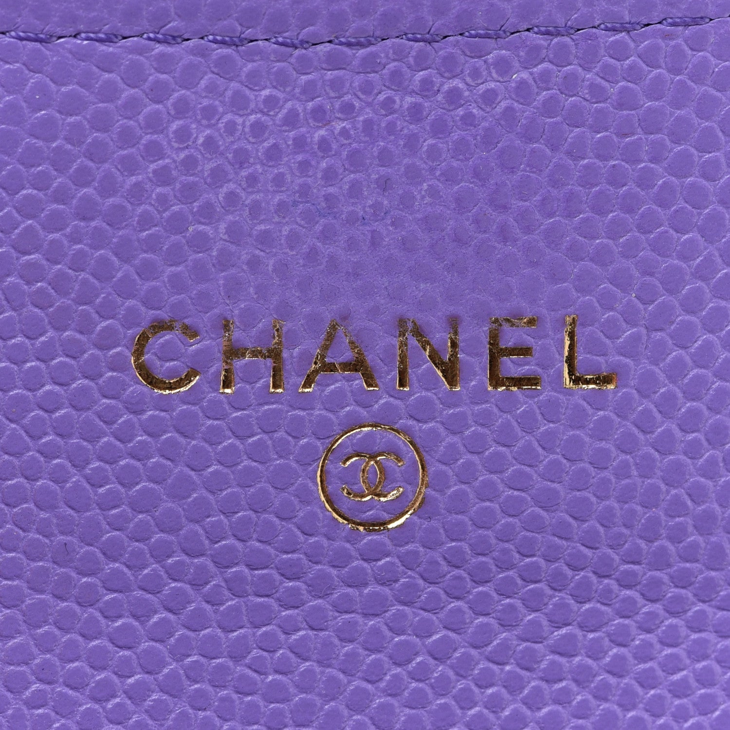 Chanel Caviar Quilted Flap Card Holder Wallet Purple 6 of 10