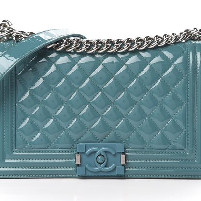 Chanel Patent Calfskin Quilted Medium Plexiglass Boy Flap Turquoise 8 of 15