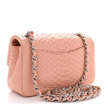 Chanel Snakeskin Mini Rectangular Flap Pink 3 of 12