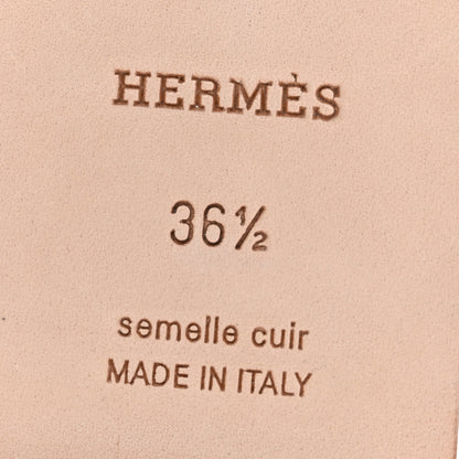 Hermes Box Calfskin Oran Sandals 36.5 Bois De Santal 7 of 9