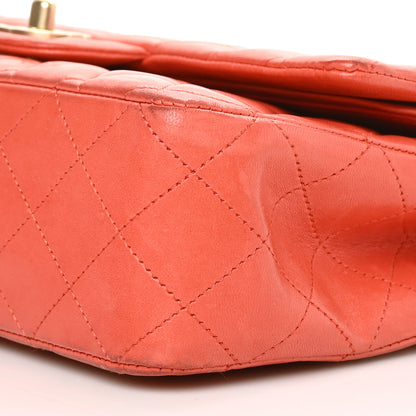 Chanel Lambskin Quilted Medium Double Flap Orange 9 of 13