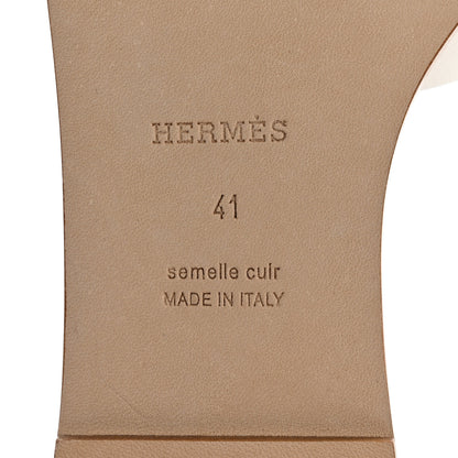 Hermes Calfskin Santorini Sandals 41 White 7 of 9