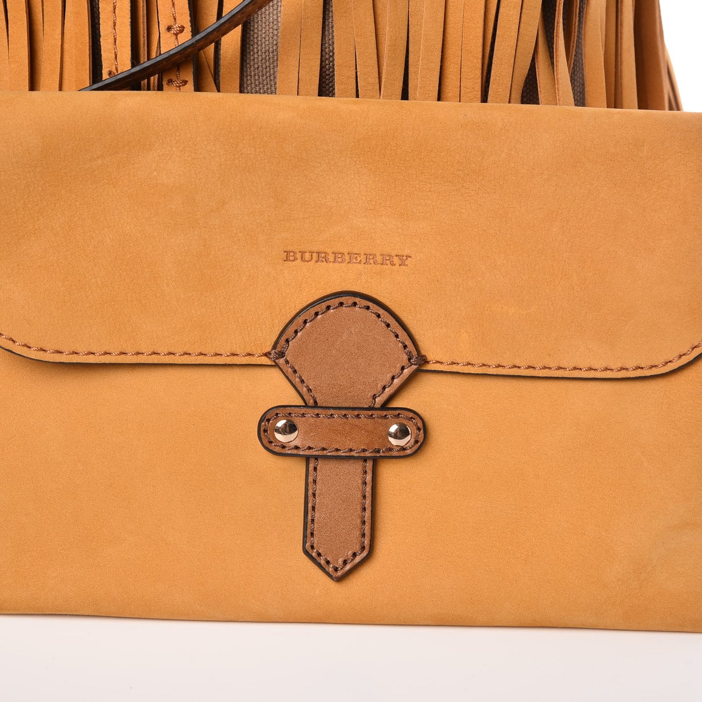 Suede Fringe Large Belgrove Bucket Bag Tan