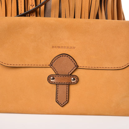 Burberry Suede Fringe Large Belgrove Bucket Bag Tan 10 of 16