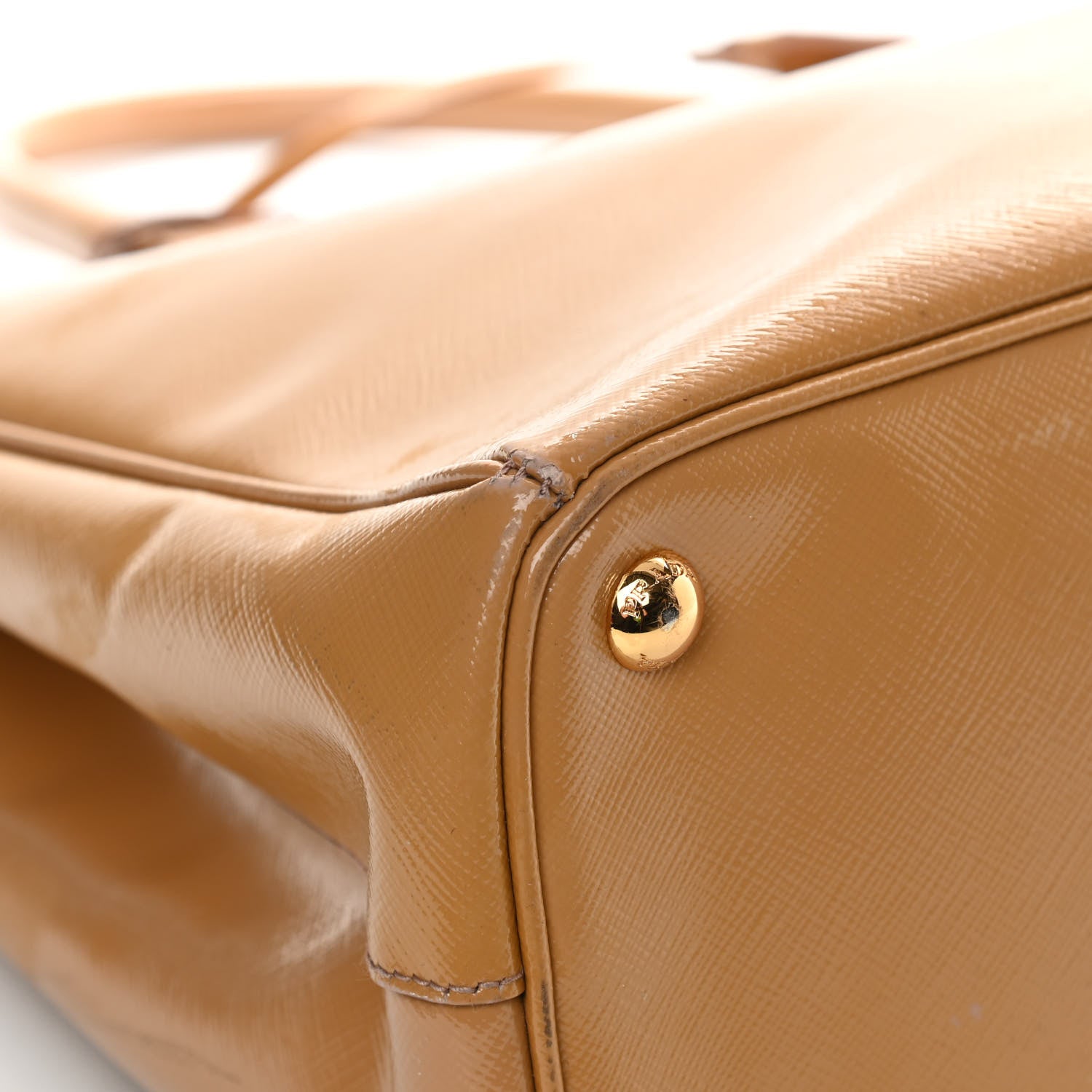 Prada Saffiano Vernice Medium Galleria Double Zip Tote Cammeo 9 of 20