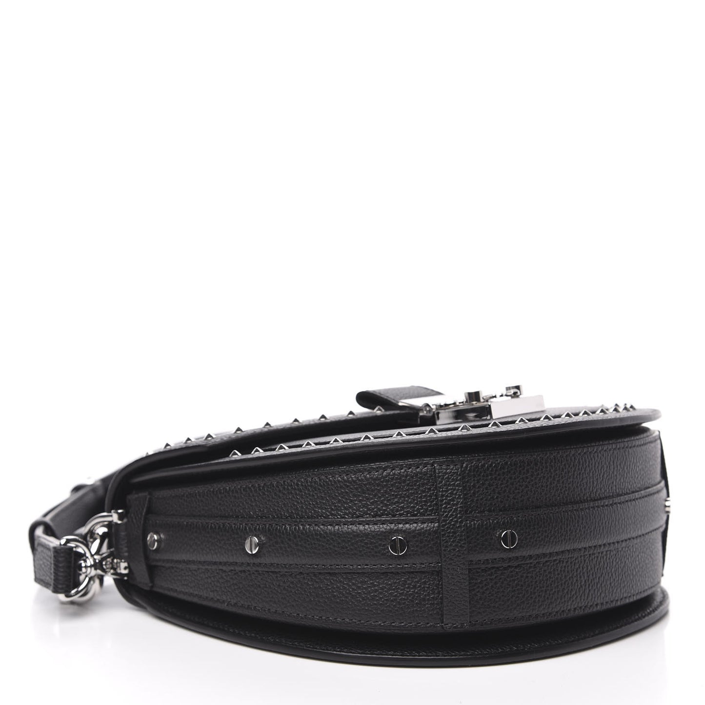 Grained Calfskin Small Patricia Studded Crossbody Bag Black