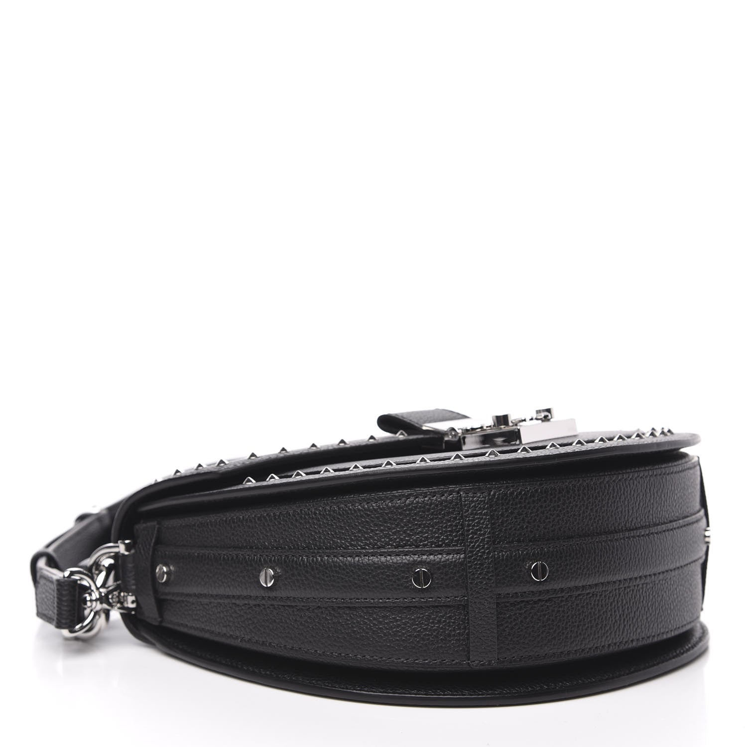 MCM Grained Calfskin Small Patricia Studded Crossbody Bag Black 4 of 9