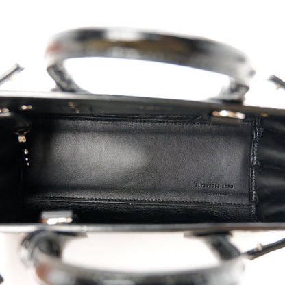 Saint Laurent Calfskin Crocodile Embossed Nano Sac De Jour Black 5 of 11