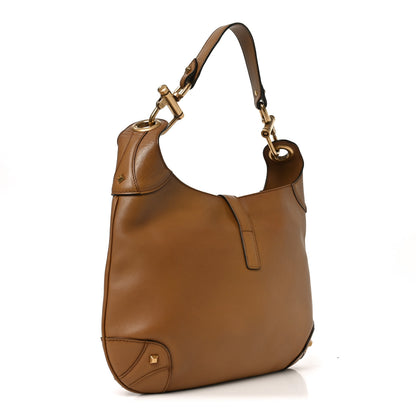 Gucci Calfskin Piston Lock Jackie O Hobo Tan 3 of 10