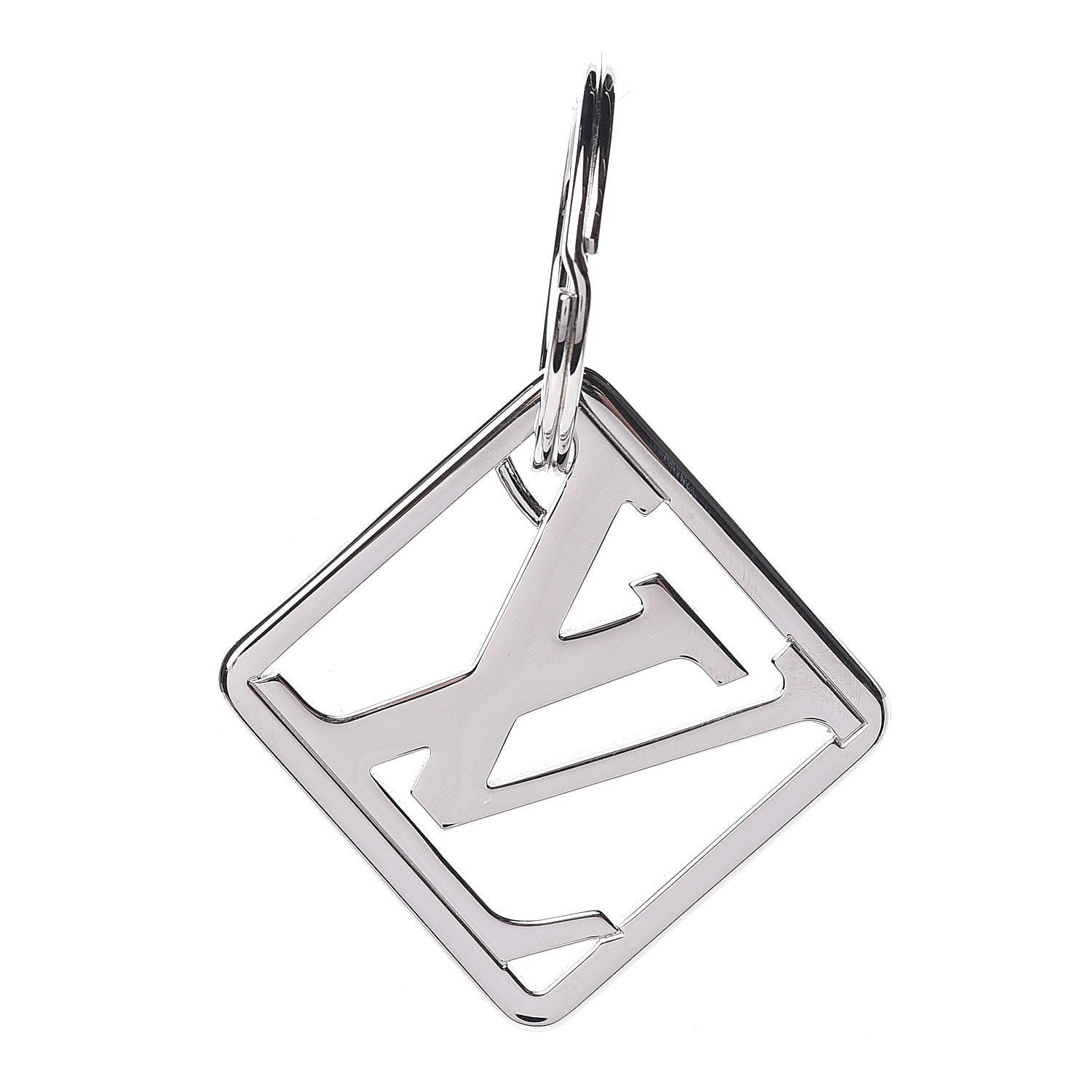 Louis Vuitton LV Logo Bag Charm Key Holder Silver 1 of 4