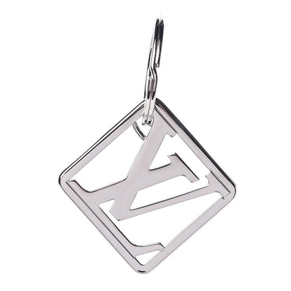 Louis Vuitton LV Logo Bag Charm Key Holder Silver 1 of 4