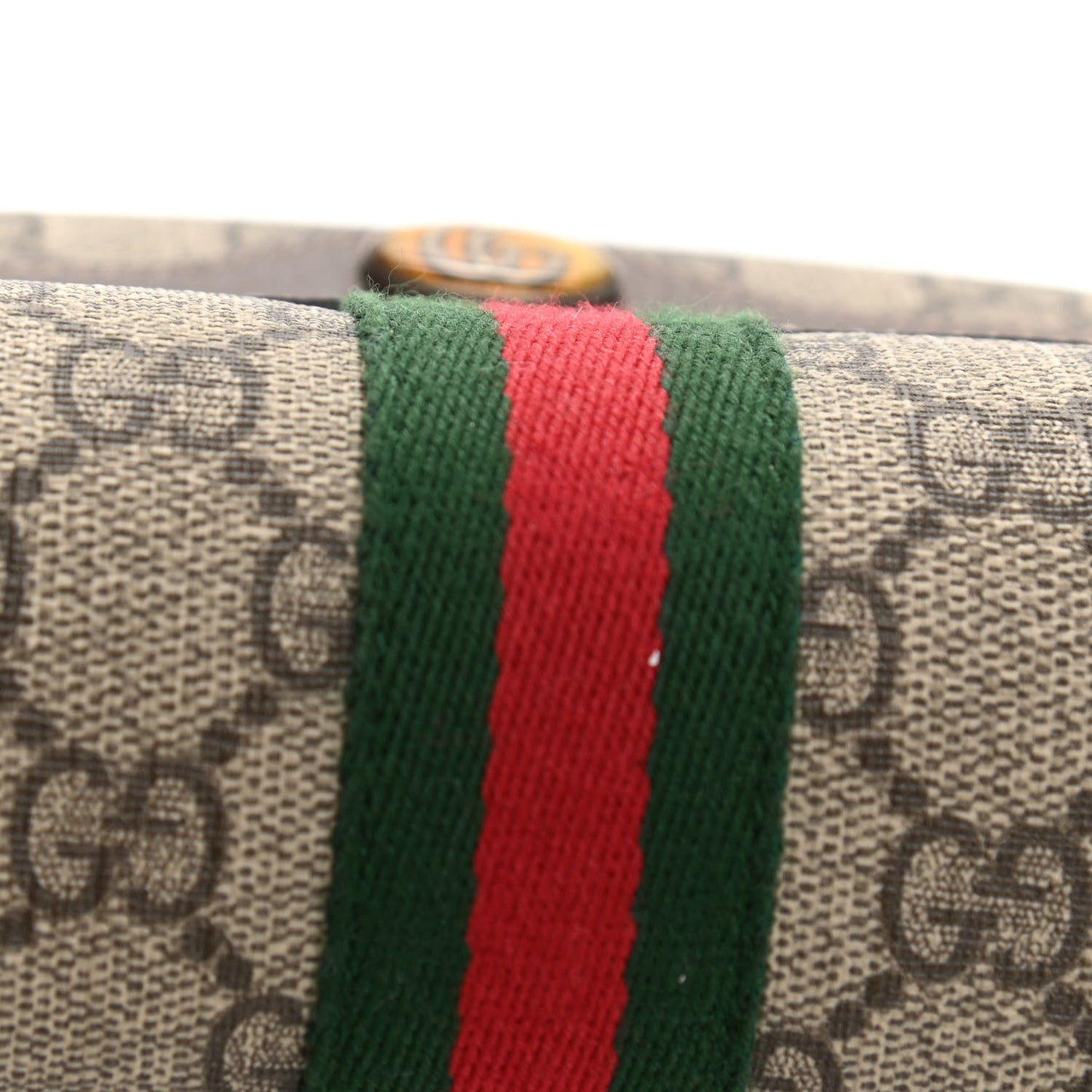 GG Supreme Monogram Web Small Ophidia Belt Bag 85 34 Dark Brown