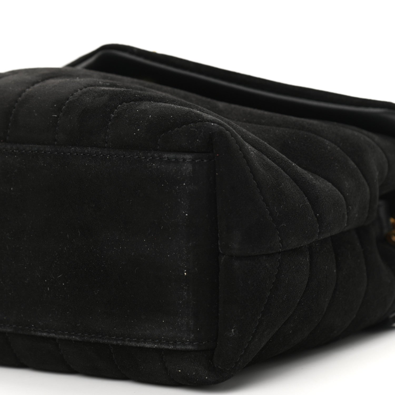 Saint Laurent Suede Calfskin Y Quilted Monogram Small Loulou Chain Satchel Black 11 of 11