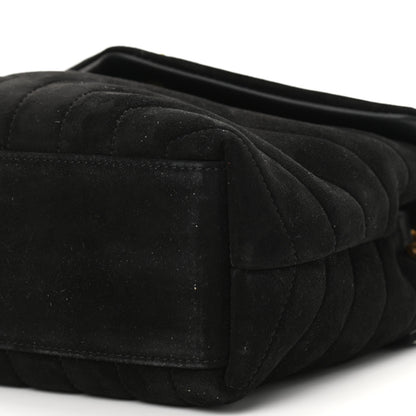 Saint Laurent Suede Calfskin Y Quilted Monogram Small Loulou Chain Satchel Black 11 of 11