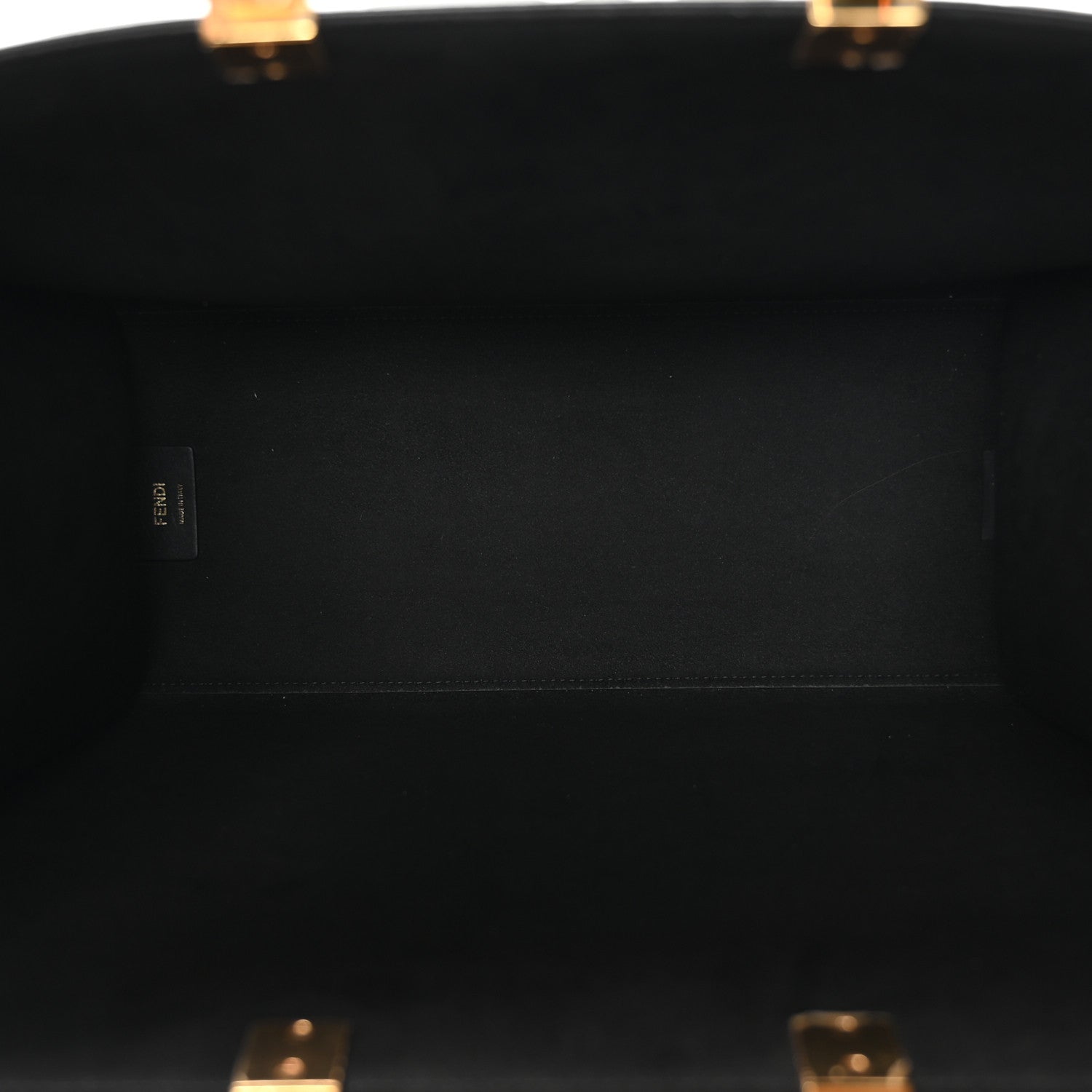 Fendi Vitello Plexiglass FF Embossed Medium Fendi Sunshine Shopper Tote Black 4 of 9