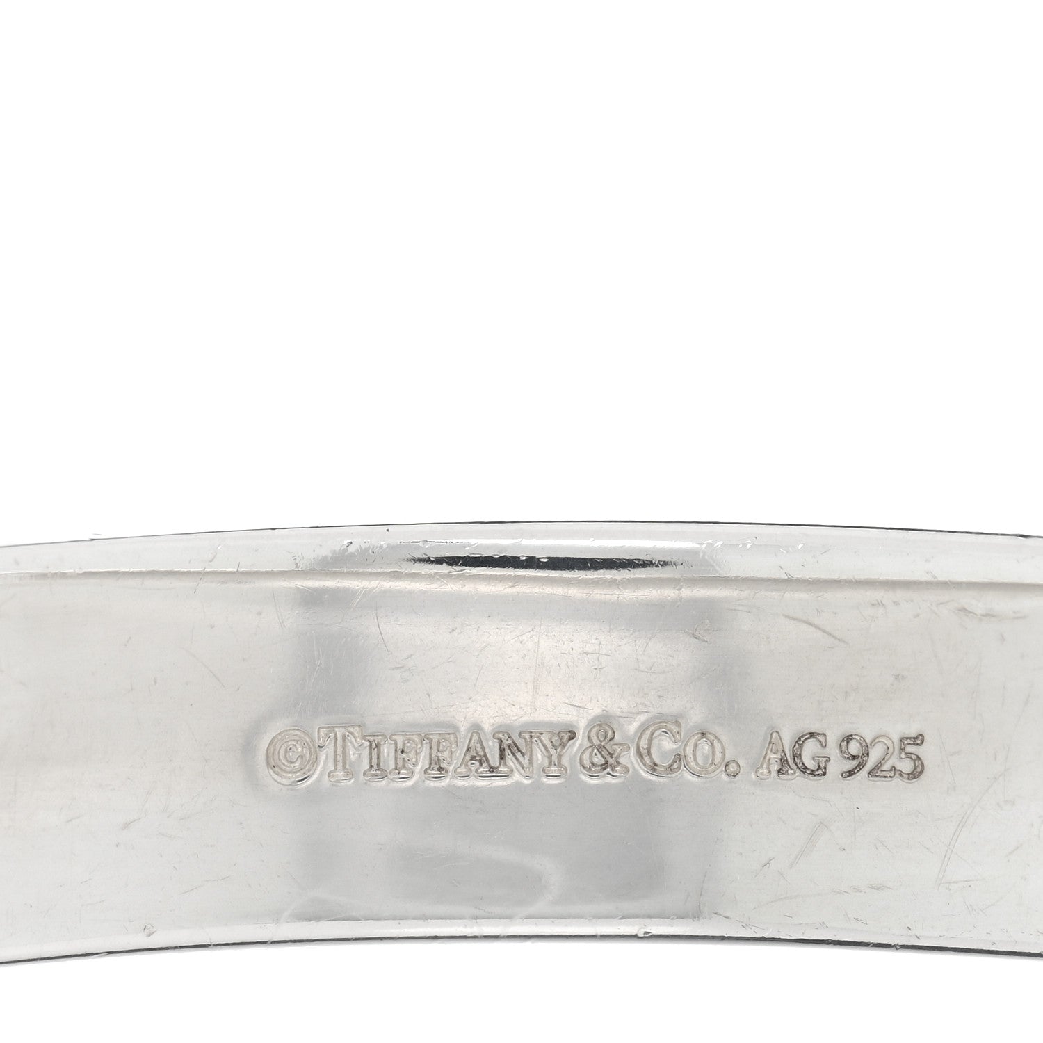 Tiffany Sterling Silver Diamond Narrow Locks Bangle Bracelet 3 of 3