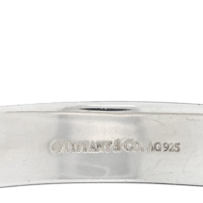 Tiffany Sterling Silver Diamond Narrow Locks Bangle Bracelet 3 of 3