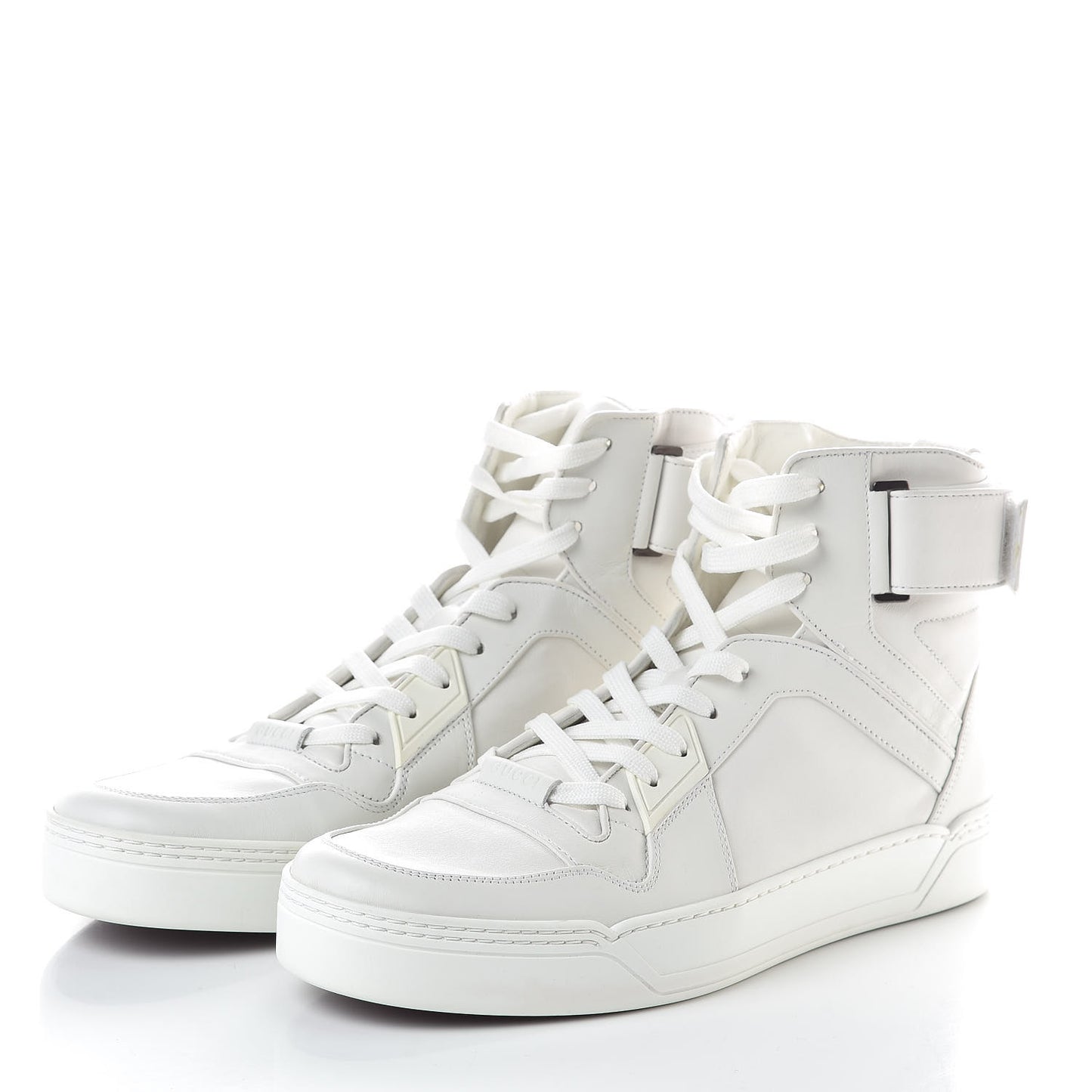 Calfskin Mens High Top Sneakers 10 White