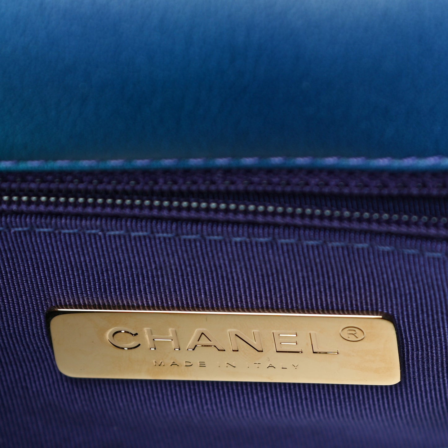 Tie Dye Calfskin Quilted Medium Chanel 19 Flap Blue Purple