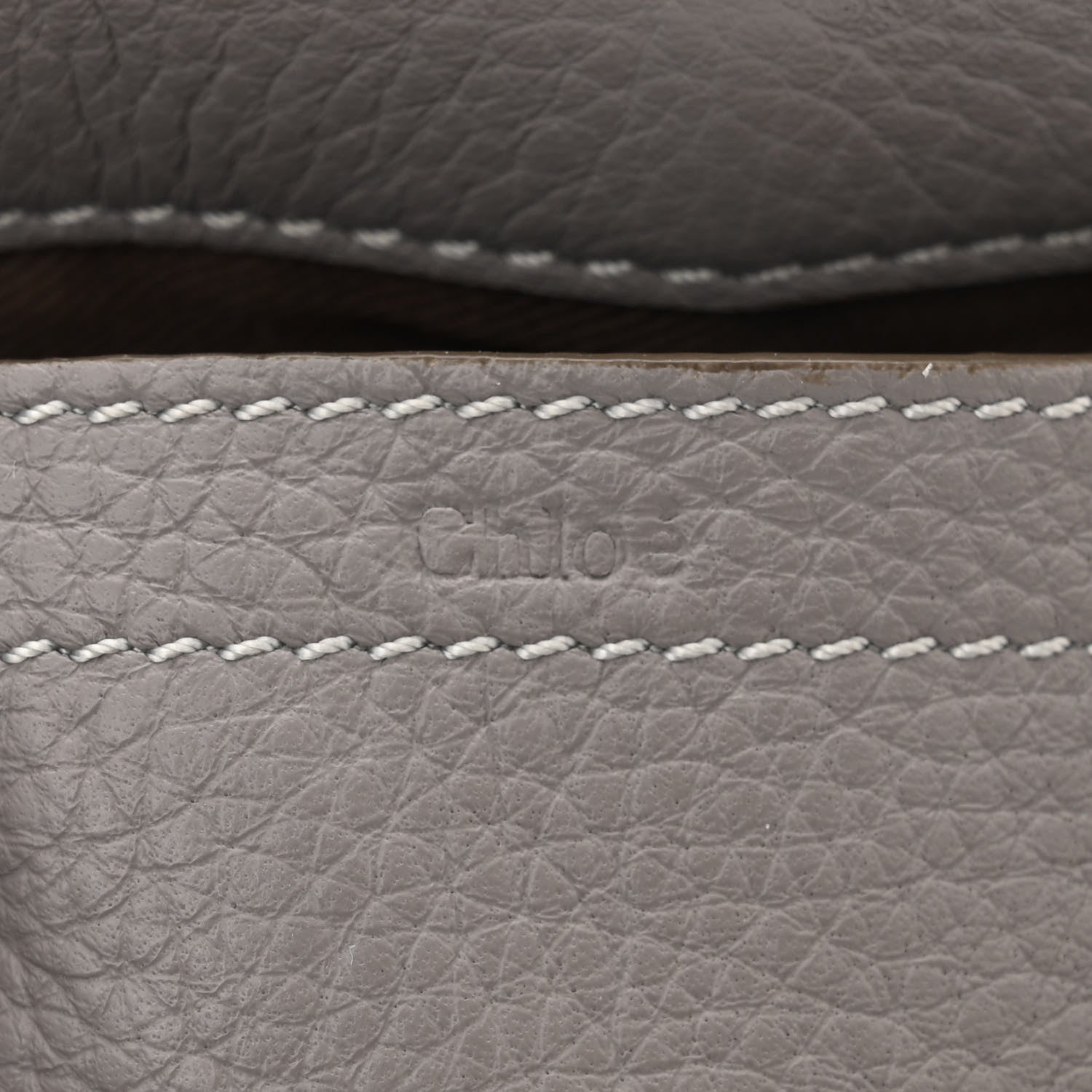 Chloe Grained Calfskin Small Marcie Saddle Bag Cashmere Grey 6 of 10