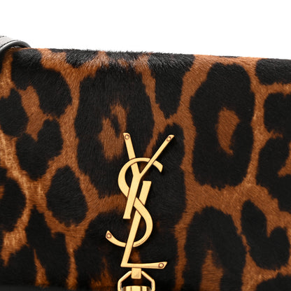 Saint Laurent Pony Hair Leopard Print Classic Monogram Kate Tassel Chain Wallet Black 7 of 11