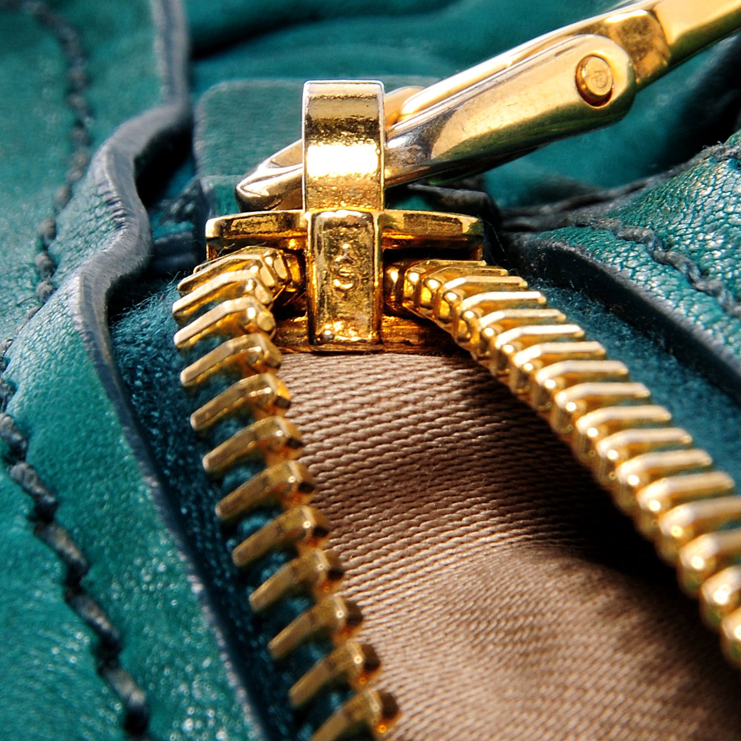 Nappa Matelasse Flap Bag Teal
