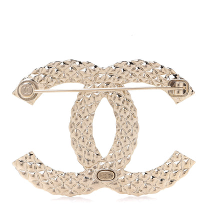 Chanel Metal Crystal Baguette CC Brooch Gold 3 of 5